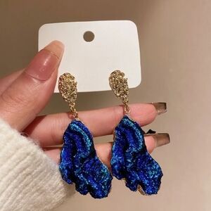 Beautiful Acrylic Blue Resin Earrings